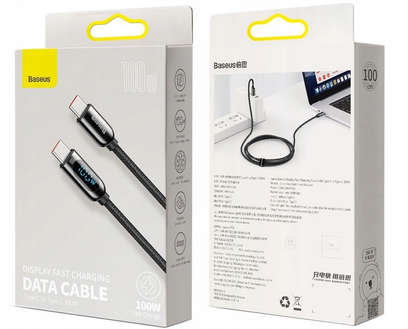Baseus kabel do ładowania USB-C 100W z wyświetlaczem prądu ładowania - obrazek 5