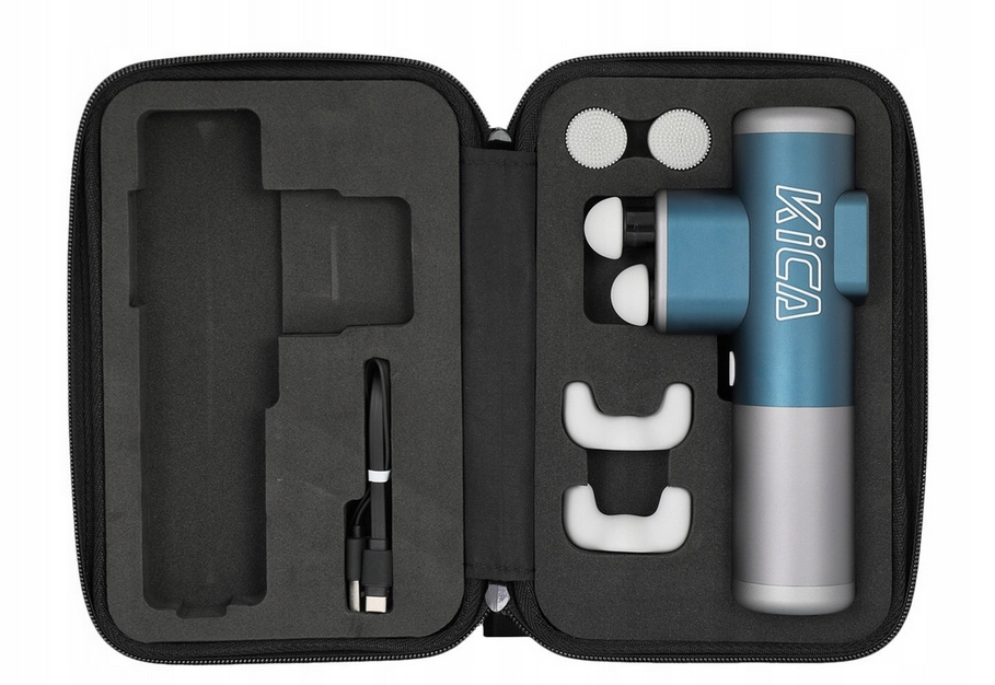 Masażer wibracyjny FeiyuTech KiCA 3 + Etui + 6 końcówek masujących Blue - obrazek 5