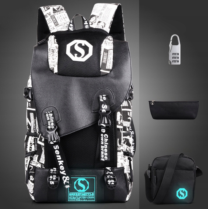 Plecak do szkoły USB odblaski wodoodporny Adventure - obrazek 2