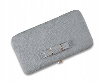 Portfel damski kopertówka klasyczna szara