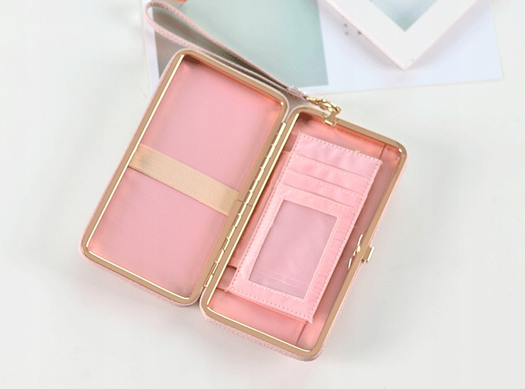 Portfel damski kopertówka klasyczna szara - obrazek 5