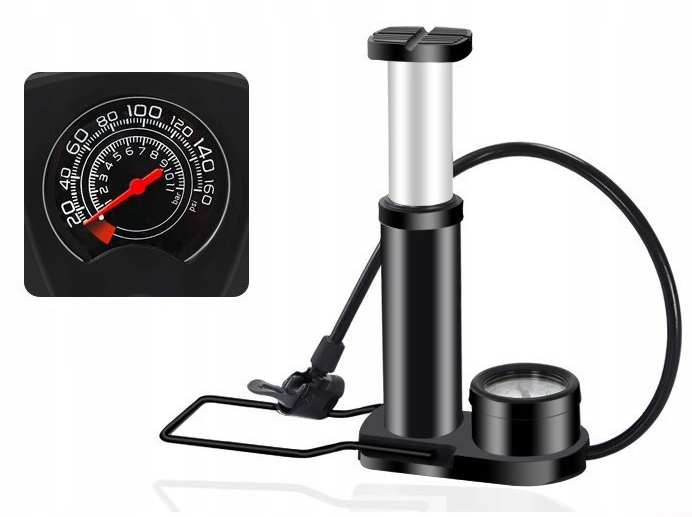POMPKA NOŻNA Z MANOMETREM DO ROWERU SAMOCHODU - obrazek 5