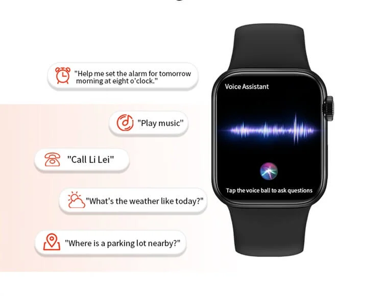 Smartwatch H33 Pro Max 7+1 Watch9 rozmowy bluetooth 7 pasków ip67 silver - obrazek 8