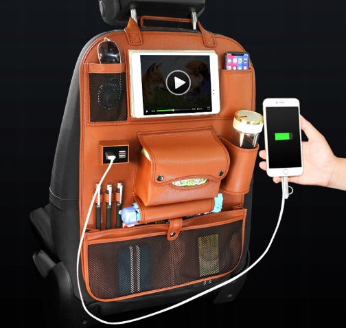 Organizer samochodowy na fotel 4 x USB uchwyt na tablet - obrazek 6
