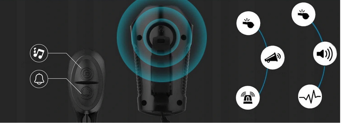 Lampka rowerowa mocny led licznik klakson - obrazek 3