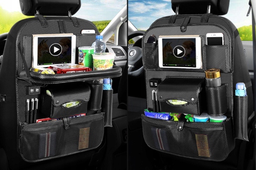 Organizer samochodowy na fotel 4 x USB uchwyt na tablet - obrazek 2