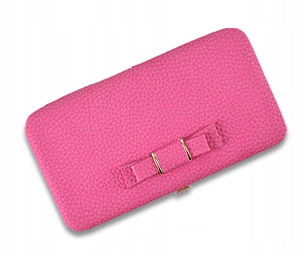 Portfel damski kopertówka klasyczna różowa