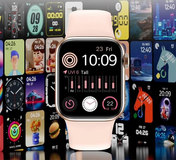 Smartwatch H33 Pro Max 7+1 Watch9 rozmowy bluetooth 7 pasków ip67 silver - obrazek 7