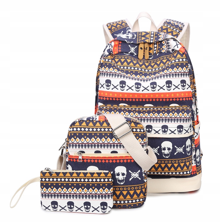 Plecak A4 3in1 torba piórnik zestaw multi wzorki