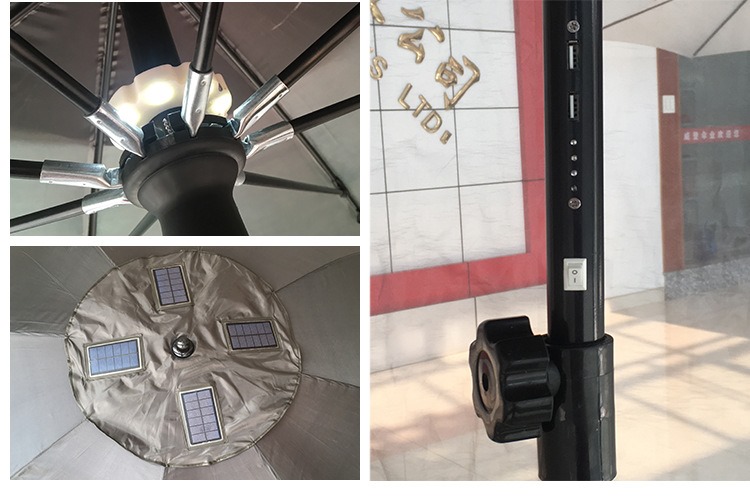 Parasol wędkarski + boki Montiago 220 cm bateria solarna powerbank - obrazek 8