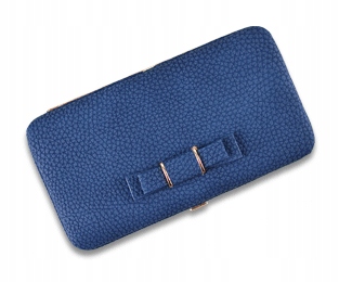 Portfel damski kopertówka klasyczna niebieska