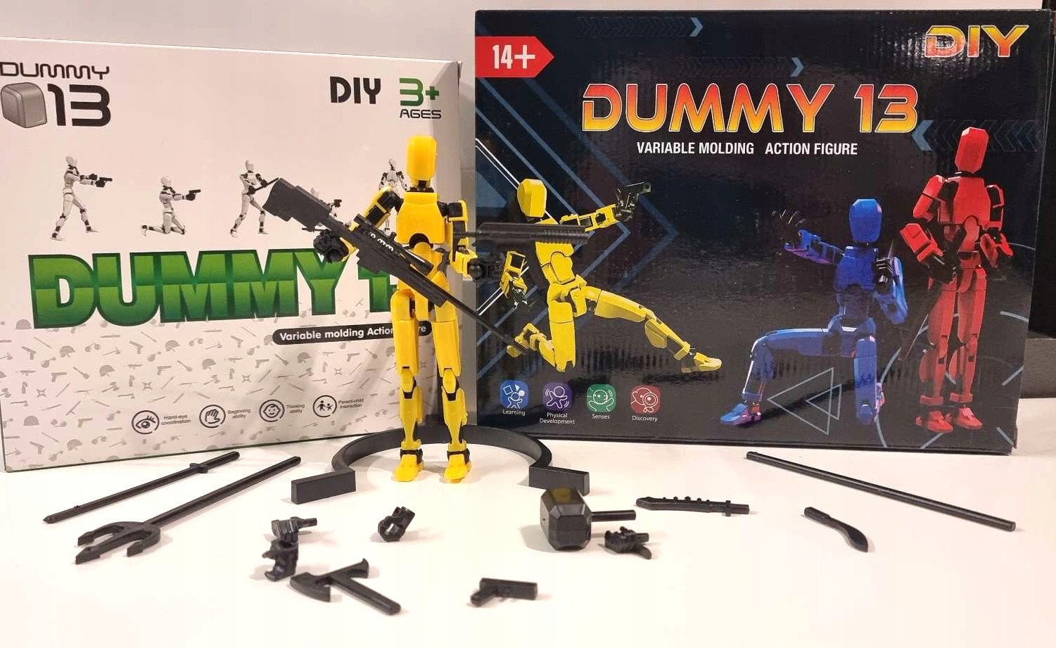 Mini Figurka Mini Legendy +pakiety broni+stojak Magnesy w nogach Żółta