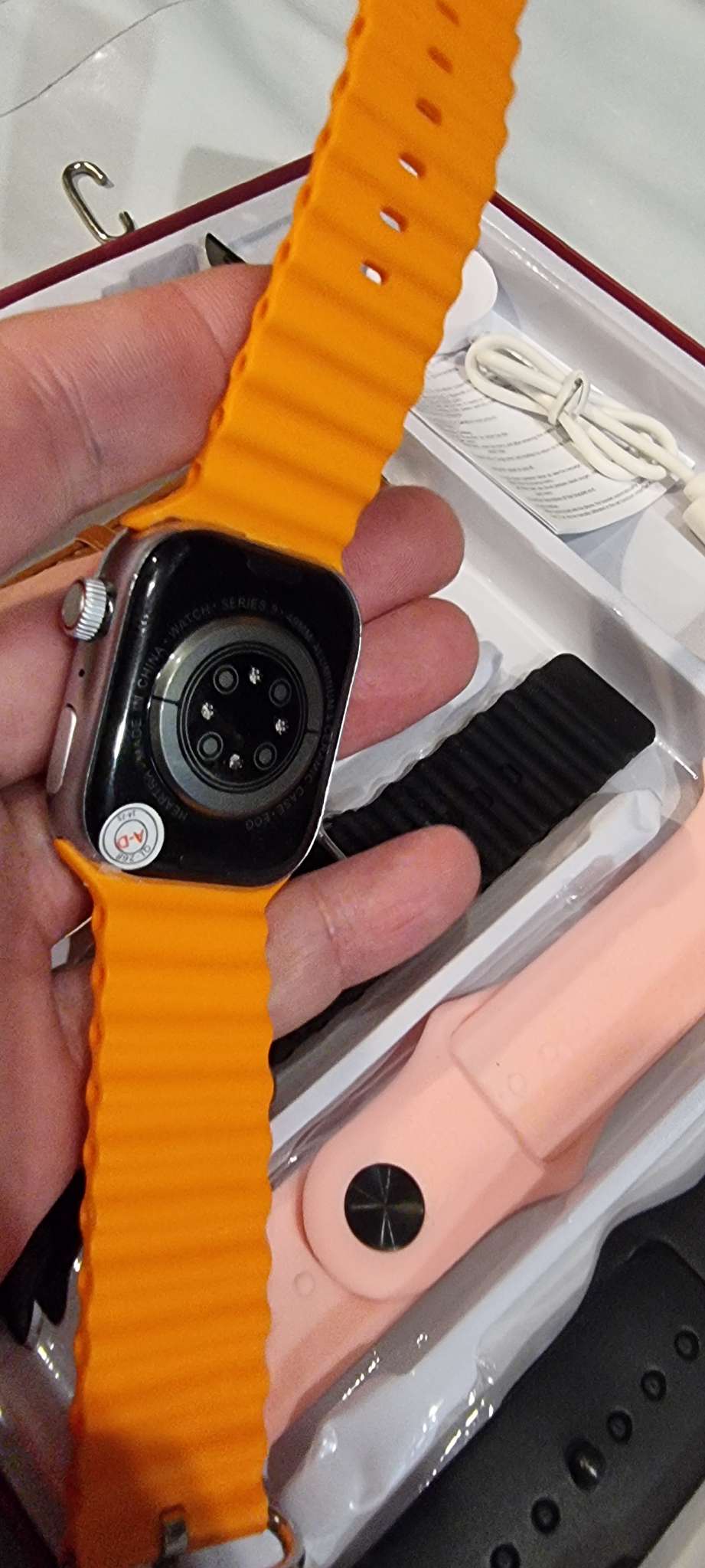 Smartwatch H33 Pro Max 7+1 Watch9 rozmowy bluetooth 7 pasków ip67 silver - obrazek 12