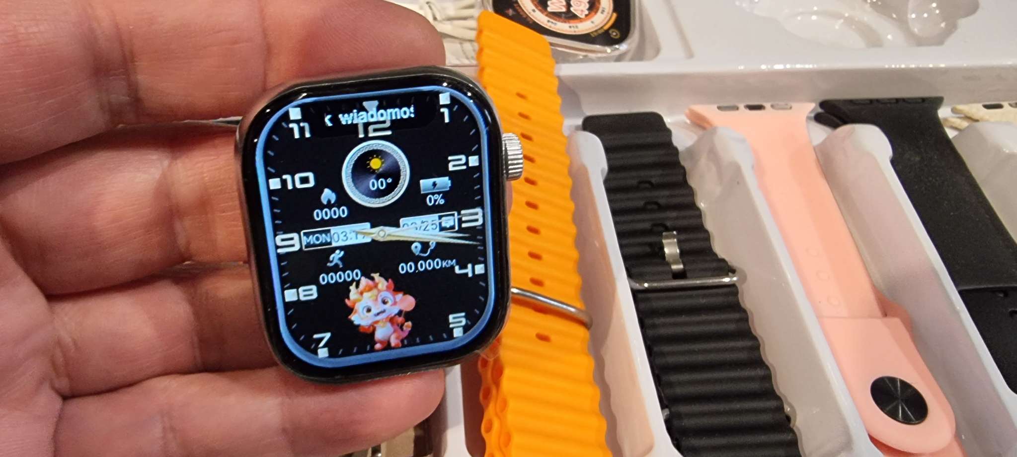 Smartwatch H33 Pro Max 7+1 Watch9 rozmowy bluetooth 7 pasków ip67 silver - obrazek 13