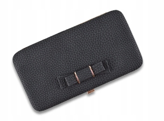 Portfel damski kopertówka klasyczna czarna wieczorowa