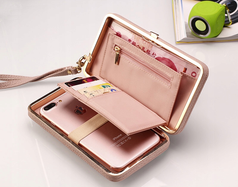 Portfel damski kopertówka klasyczna niebieska - obrazek 4