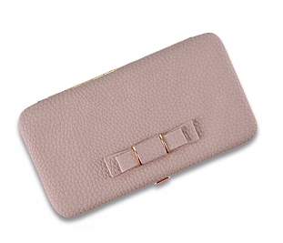 Portfel damski kopertówka klasyczna kolor pudrowy